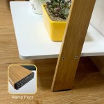 Modquen Ladder Shelves 4-Tier Wooden Wall-Leaning Open Shelves for Kitchen Living Room Balcony Office