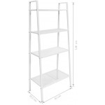 Prodb Ladder Bookcase 4 Tiers Metal White Ladder Shelf Decorative Ladder Decorative Shelves
