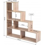 Wood Cubeicals Shelf 6 Cubes with 4 Ladder Tiers Display Books Clothes BlowN Ladder Shelf Decorative Ladder Decorative Shelves